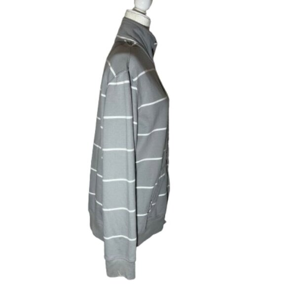 Merona Gray and White Striped Full Zip Jacket - Large - Picture 4 of 6